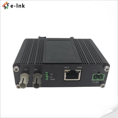 Din Rail Industrial 10BASE-T To 10BASE-FL Fiber Ethernet Media Converter ST Connector 2KM
