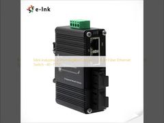 Mini Industrial 2-Port Gigabit Copper + 2-Port Fiber Ethernet Switch -40~75°C