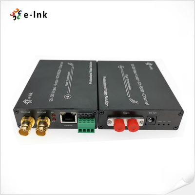 12G SDI Video Fiber Converter 2Ch Backward RS485 FC Fiber With Gigabit Ethernet