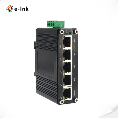 DIN Rail Unmanaged Mini Industrial 5 Ports Gigabit Ethernet Switch 12~48VDC