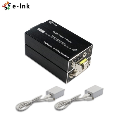 OEM Micro 4K 60HZ DVI Fiber Optic Extender Transceiver With Stereo Audio 5VDC Power