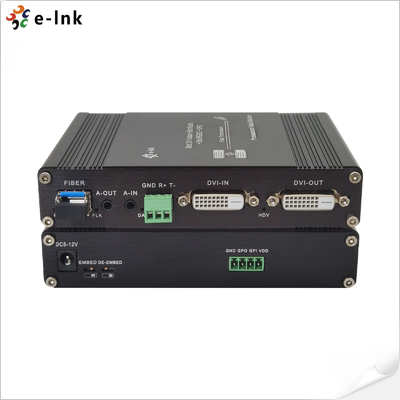 1080P BIDI DVI Fiber Optic Extender With RS232 And BIDI Stereo Audio OEM