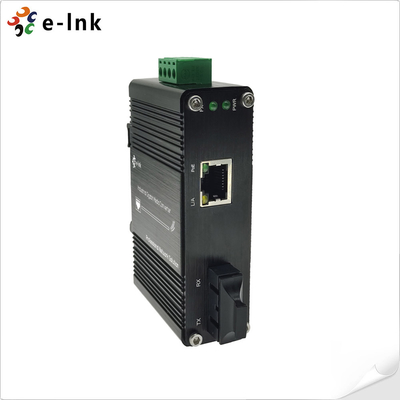 1 Mbit 30W POE Fiber Media Converter 12-48VDC 1000BASE-X DIN Rail