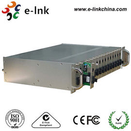19 Inch 2U Rack Structure 16Ch  Fiber Ethernet Media Converter Chassis with Dual Power Supply
