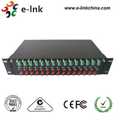 16 Slot 2U Video Converter Rack CCTV Fiber Optic Converter , CCTV Coax To Ip Converter