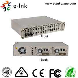 Centralized Manageable Ethernet Fiber Media Converter , 16 Slots Fiber Optic Media Converter