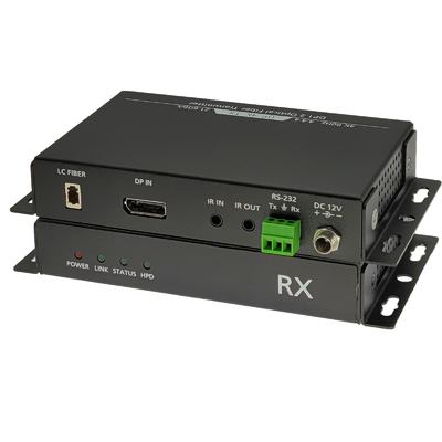 8K Display Port 1.4 Fiber Extender Over Single Mode Simplex LC With RS232 BIDI IR