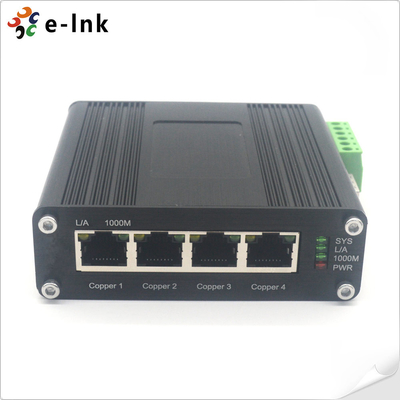 Aluminum Case Ethernet Switch 4 Port 10/100/1000Base-T + 1-Port 100/1000Base-X SFP AC Power Input Wall Mount