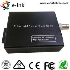 10/100M EOC onverter , Ethernet To Coax Media Converter with POE spillter