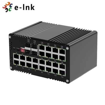 Managed Fiber Ethernet Switch 24 Port 10/100/1000T RJ45 To 4 Port Gigabit SFP Uplink