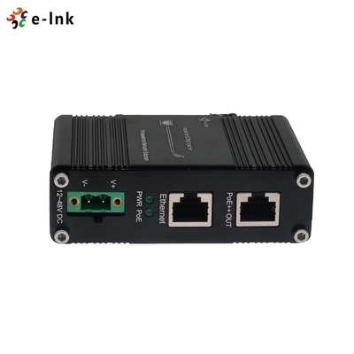 Outdoor 60W 802.3AT 5G PoE Injector with 12-48V DC Power Input IP40 Aluminum Case