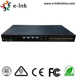 Rack mount 4SC + 24FE Industrial Ethernet Switch , Gigabit Network Managed Switch