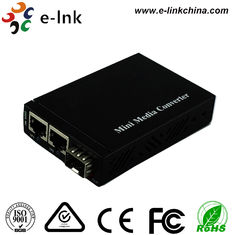 Mini 2x  SFP Slot Gigabit Fiber Ethernet Media Converter 10/100/1000Base-T RJ45 to 1x 1000Base-X