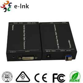 LC Connector DVI Video To Fiber Converter Support External Stereo Audio Forward Transmission