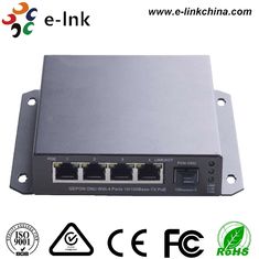 E- Link Industrial POE Fiber Media Converter 4 Port EPON ONU With PoE 1 Uplink GEPON Port