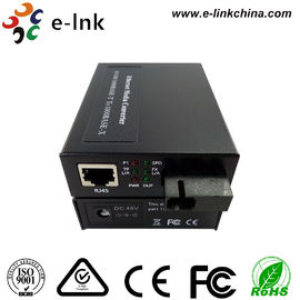 Single Fiber Optic Media Converter , Ethernet Fiber Media Converter 48VDC Power Input