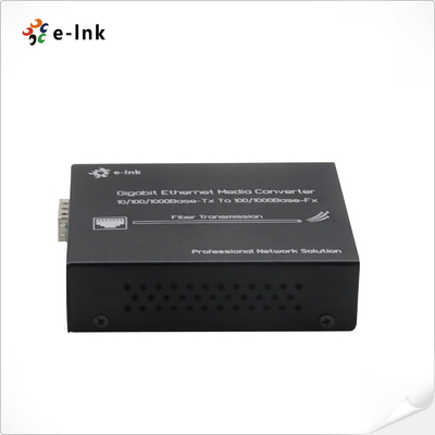 10/100/1000Base-T to 100/1000Base-F Gigabit Fiber Optic Cable Ethernet Media Converter Single Core MM
