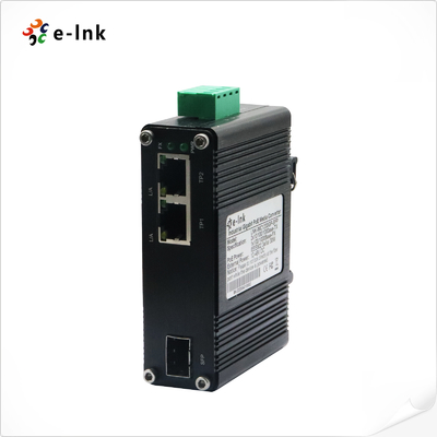 Micro Industrial DIN Rail Type Supports External SFP Modules Ethernet Media Converter