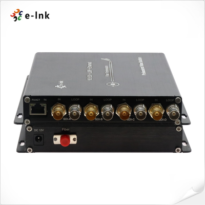 Professional Video Over Fiber Solution 4 Channels Tally Signal Surveillance Use