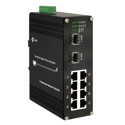 Rugged Industrial Switch 8 PoE+ Ports for IP Cameras and Wireless Access Points