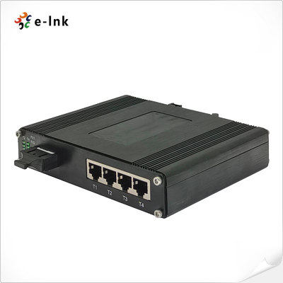Industrial 4-Port Gigabit PoE++ Switch with 1-Port Fiber 90W per Port -40~80°C