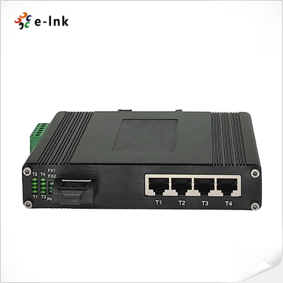 Industrial 4-Port Gigabit PoE++ Switch with 1-Port Fiber 100W per Port -40~80°C