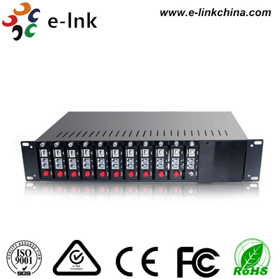 Telephone Fiber Mux Chassis 14 Slot 2U Rack Redundant Power Supply