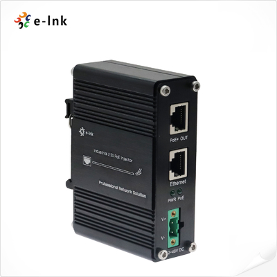 Rugged 12–48V 2.5G Industrial PoE+ Injector with 30W Output