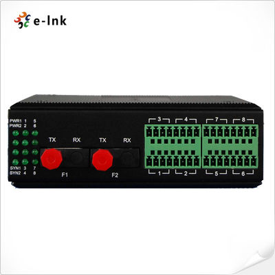 Industrial Fiber Optic Converter 4 Channel RS232 422 485 Redundant Ring Network