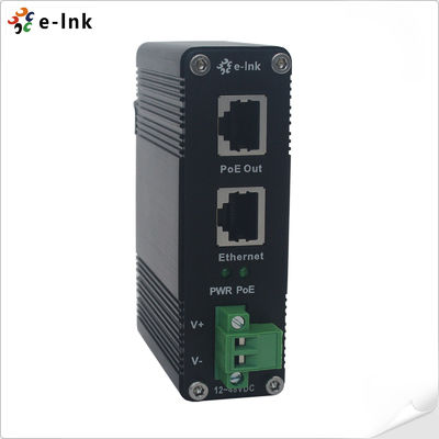 12~48VDC 1000M Power Over Ethernet Injector 30W DIN Rail PoE Injector