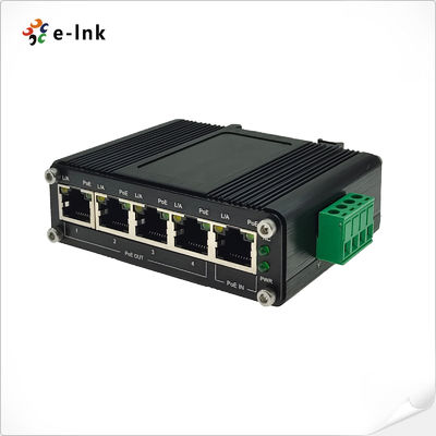 Resettable 125W Industrial Ethernet POE Switch 4 Port 10/100/1000BASE-T 48VDC