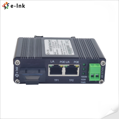 PWR 48VDC POE Fiber Media Converter 1 Port 100Base-FX 90W 10Mbps