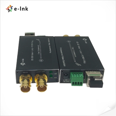 Mini Fiber Optic Transceiver 12G SDI To Fiber Optic Converter With Backward Tally RS485