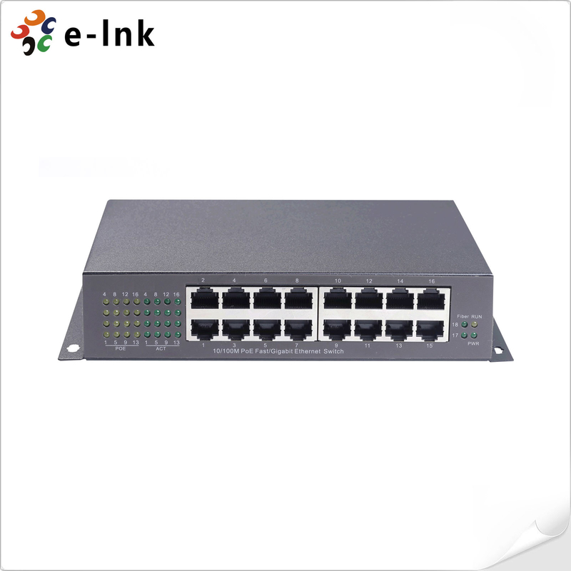 16 Port 10/100M TP Ethernet POE Switch 2 Port 1000M SFP Managed Fiber ...