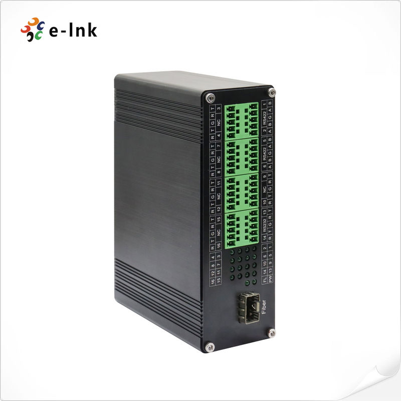 8 Channel Serial Fiber Media Converter RS232 RS485 SFP Port 0 800kbps