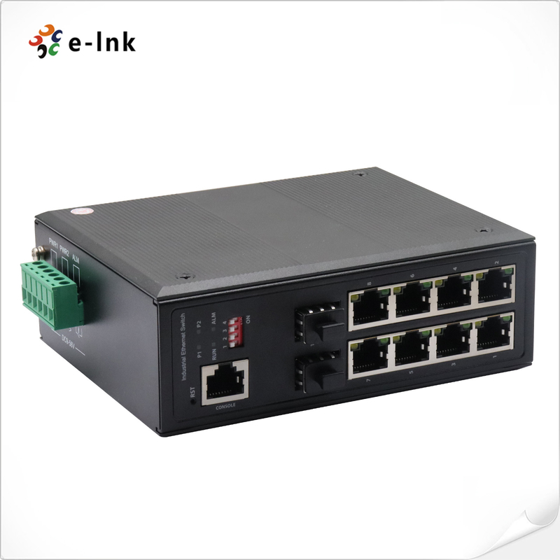 8 Gigabit RJ45 Ports Industrial Grade Network Switch 2 Gigabit SFP