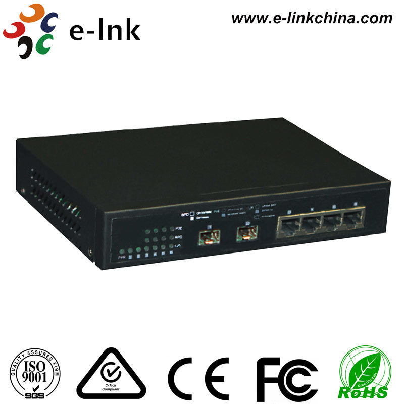 Entry Level Industrial Fiber Optic Hub Network Switch With Fiber Ports