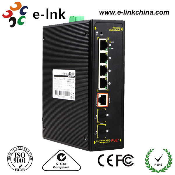 4 Port Industrial Gigabit POE Switch Managed Hardened 4M