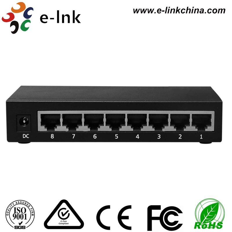 E Link Unmanaged 8 RJ45 Port Gigabit Poe Switch Auto Negotiation