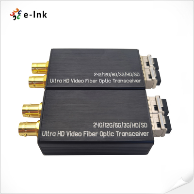 Mini 24G SDI Fiber Optic Converter With 2 Channel 12G SDI Video 2x12G SFP 1xLC Fiber