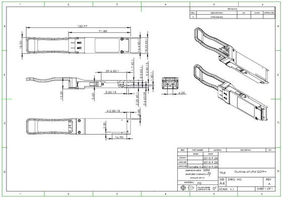 4 CWDM Lanes 40G QSFP Transceiver Single Mode Duplex LC Connector 2KM Fiber Optical Module