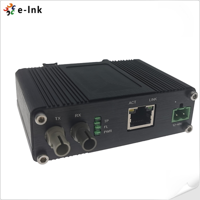 Mini Industrial 10BASE-T To 10BASE-FL Ethernet Media Converter ST Connector 48VDC