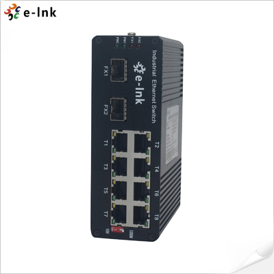 Aluminum Industrial PoE Switch 8 Port 10 100 1000BASE-T PoE To 2 Port 1000BASE SFP Fiber