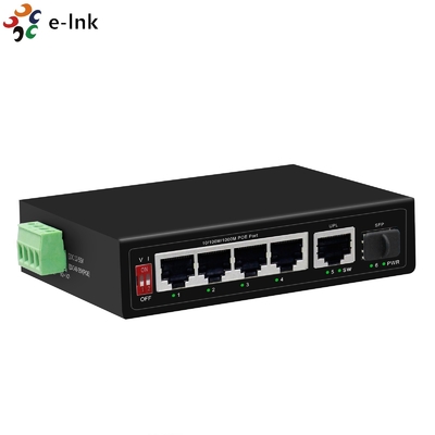 Industrial 250m PoE Switch 4 Port 10 100 1000BASE-T PoE To 1 Port 1000BASE-X SFP