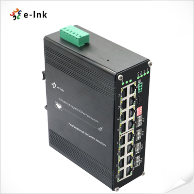 16 Port 10/100/1000T Industrial Ethernet Media Converter With 4 Port 1000X SFP