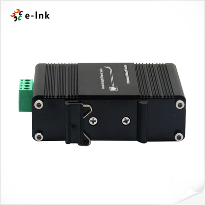 Mini Industrial 1-Port 100/1000X SFP to 2-Port 10/100/1000T 30W PoE+ Media Converter