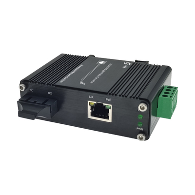 1 Mbit 30W POE Fiber Media Converter 12-48VDC 1000BASE-X DIN Rail