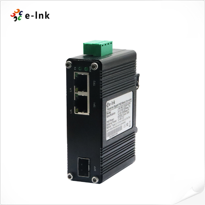 DIN Rail SFP Ethernet Switch 9K Bytes 5W 2 Port 10/100/1000Base-T