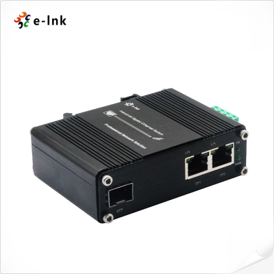 DIN Rail SFP Ethernet Switch 9K Bytes 5W 2 Port 10/100/1000Base-T