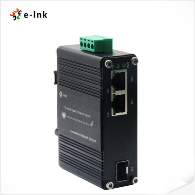 DIN Rail SFP Ethernet Switch 9K Bytes 5W 2 Port 10/100/1000Base-T